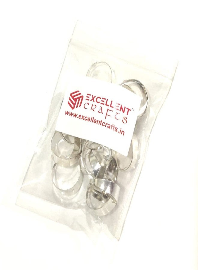 Excellentcrafts Adjustable Metal Finger Ring Bases for Jewelry Making Supplies Findings (Pack of 10) (Silver) - Image 4